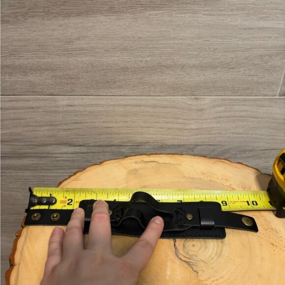 Men's Genuine Leather Adjustable Cuff WristbandBracelet Colour Black brand new - Picture 7 of 7